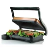 Electric Skillets & Indoor Grills Ovente Copper Electric Panini Press Grill, 2-Slice 1000-Watt Heating Plate, Drip Tray Included