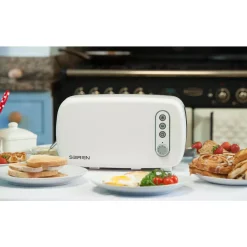 Toasters BergHOFF Seren 2-Slice Cream Long Slot Toaster 9 Toasters BergHOFF Seren 2-Slice Cream Long Slot Toaster -MegaChef Sales Shop cream berghoff pop up toasters 2212320 31 1000