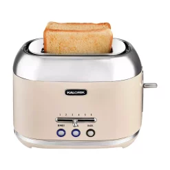Toasters KALORIK Retro 2-Slice Cream Wide Slot Toaster -MegaChef Sales Shop cream kalorik pop up toasters to 46083 cr 44 1000
