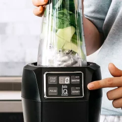 Blenders NINJA Nutri Ninja 24 Oz. 2-Speed Dark Grey Blender With FreshVac Technology -MegaChef Sales Shop dark grey ninja countertop blenders bl580 1f 1000