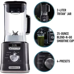Blenders Calphalon 67 Oz. 10-Speed Dark Stianless Steel Auto Speed Blender -MegaChef Sales Shop dark stainless steel calphalon countertop blenders blclmb1 1f 1000