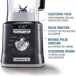 Blenders Calphalon 67 Oz. 10-Speed Dark Stianless Steel Auto Speed Blender -MegaChef Sales Shop dark stainless steel calphalon countertop blenders blclmb1 44 1000