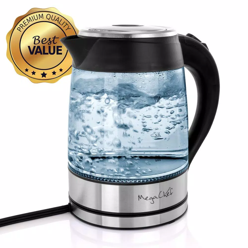Tailgating Small Appliances MegaChef 1.8 L Glass And Stainless Steel Electric Tea Kettle 4 Tailgating Small Appliances MegaChef 1.8 L Glass And Stainless Steel Electric Tea Kettle - Image 4