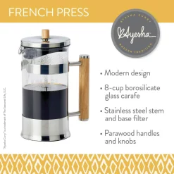 Coffee Makers Ayesha Curry 8-Cup Glass French Press -MegaChef Sales Shop glass ayesha curry french presses 47543 c3 1000