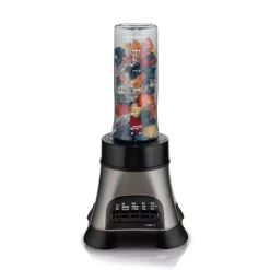 Blenders Hamilton Beach Wave Crusher 40 Oz. 4-Speed Gray Blender With Blend-in Travel Jar -MegaChef Sales Shop gray hamilton beach countertop blenders 58161 4f 1000