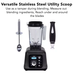 Blenders Tribest Dynapro High-Power 64 Oz. 6-Speed Gray Commercial Vacuum Blender -MegaChef Sales Shop gray tribest countertop blenders dps 1050 b fa 1000