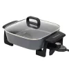 Electric Skillets & Indoor Grills West Bend 12 In. Gray Immersible Square Electric Skillet With Grease Channel And Tilt Leg
