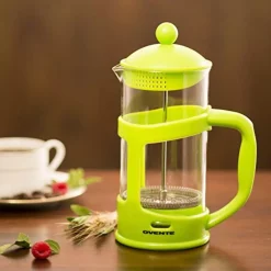 Coffee Makers Ovente 8-Cup Green French Press Cafetire Heat-Resistant Borosilicate Glass Coffee And Tea Maker FREE Measuring Scoop -MegaChef Sales Shop green ovente french presses fpt34g 1f 1000