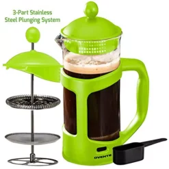 Coffee Makers Ovente 8-Cup Green French Press Cafetire Heat-Resistant Borosilicate Glass Coffee And Tea Maker FREE Measuring Scoop -MegaChef Sales Shop green ovente french presses fpt34g 31 1000