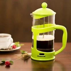 Coffee Makers Ovente 8-Cup Green French Press Cafetire Heat-Resistant Borosilicate Glass Coffee And Tea Maker FREE Measuring Scoop -MegaChef Sales Shop green ovente french presses fpt34g 4f 1000