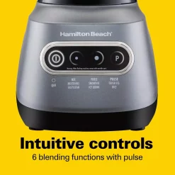 Blenders Hamilton Beach Wave Crusher 40 Oz. 6-Speed Gray Blender With 20 Oz. Travel Jar -MegaChef Sales Shop grey hamilton beach countertop blenders 58181 1f 1000