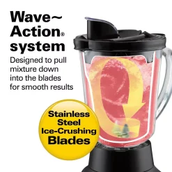 Blenders Hamilton Beach Wave Crusher 40 Oz. 6-Speed Gray Blender With 20 Oz. Travel Jar -MegaChef Sales Shop grey hamilton beach countertop blenders 58181 fa 1000