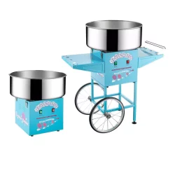 Dessert Makers Great Northern Blue Flufftastic Commercial Cotton Candy Machine With Cart -MegaChef Sales Shop light blue great northern cotton candy machines 83hd dt5696 1f 1000