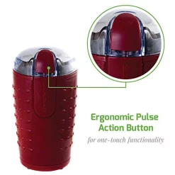 Coffee Makers Ovente 2.5 Oz. Maroon One-Touch Electric Coffee Grinder With Transparent Easy Open Lid And Stainless Steel Blades -MegaChef Sales Shop maroon ovente coffee grinders cg225m 44 1000