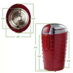 Coffee Makers Ovente 2.5 Oz. Maroon One-Touch Electric Coffee Grinder With Transparent Easy Open Lid And Stainless Steel Blades -MegaChef Sales Shop maroon ovente coffee grinders cg225m 76 1000