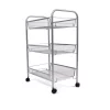 Coffee Makers Mind Reader Roll 3-Shelf Rolling Silver Metal Mesh Coffee Cart