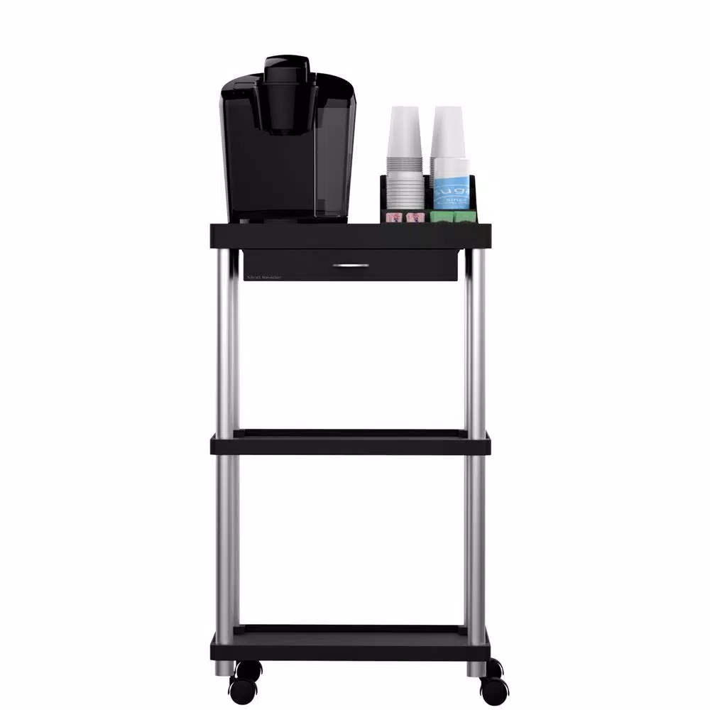Coffee Makers Mind Reader 3-Tier 7-Compartment Rolling Black Coffee Cart 4 Coffee Makers Mind Reader 3-Tier 7-Compartment Rolling Black Coffee Cart - Image 4