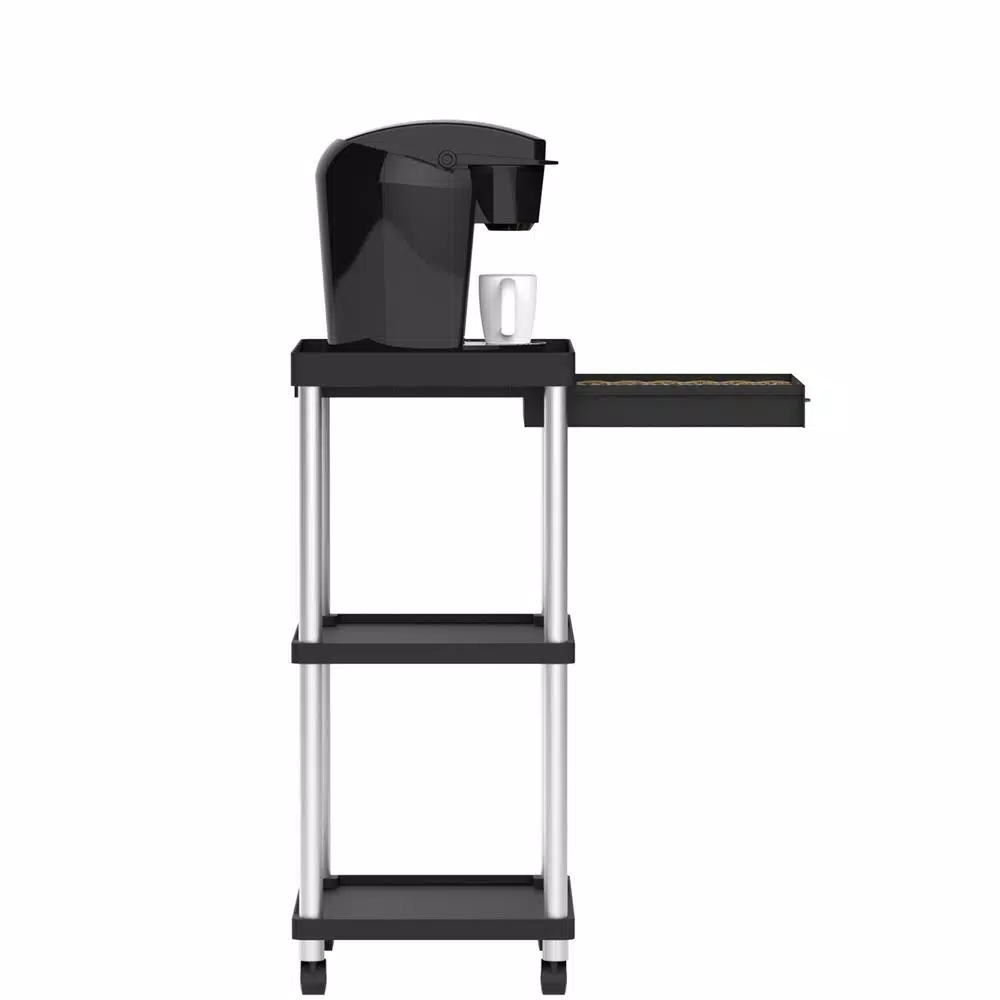 Coffee Makers Mind Reader 3-Tier 7-Compartment Rolling Black Coffee Cart 2 Coffee Makers Mind Reader 3-Tier 7-Compartment Rolling Black Coffee Cart - Image 2