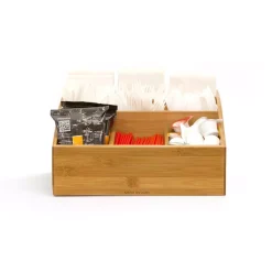 Coffee Makers Mind Reader 9-Compartment Square Bamboo Condiment Organizer -MegaChef Sales Shop mind reader coffee accessories comp9bmb brn c3 1000