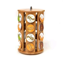 Coffee Makers Mind Reader 24-Capacity Bamboo K-Cup Storage Organizer And Coffee Pod Carousel -MegaChef Sales Shop mind reader coffee accessories crs brn 4f 1000