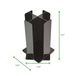 Coffee Makers Mind Reader 4-Compartment Black Acrylic Rotating Cup Dispenser And Lid Dispenser -MegaChef Sales Shop mind reader coffee accessories cupdispacr blk 44 1000