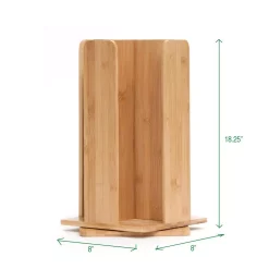 Coffee Makers Mind Reader Tawny Bamboo Rotating Cup Holder And Lid Holder -MegaChef Sales Shop mind reader coffee accessories cupdispbm brn fa 1000