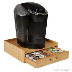 Coffee Makers Mind Reader 32-Capacity Bamboo Brown K-Cup Storage Drawer With Lip Panel