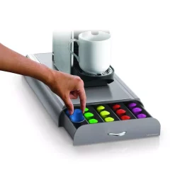 Coffee Makers Mind Reader Anchor 50-Capacity Silver Nespresso Coffee Capsule Drawer -MegaChef Sales Shop mind reader coffee accessories nest3pc gry 4f 1000