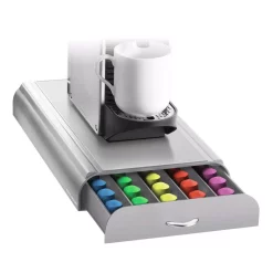 Coffee Makers Mind Reader Anchor 50-Capacity Silver Nespresso Coffee Capsule Drawer -MegaChef Sales Shop mind reader coffee accessories nest3pc gry 76 1000