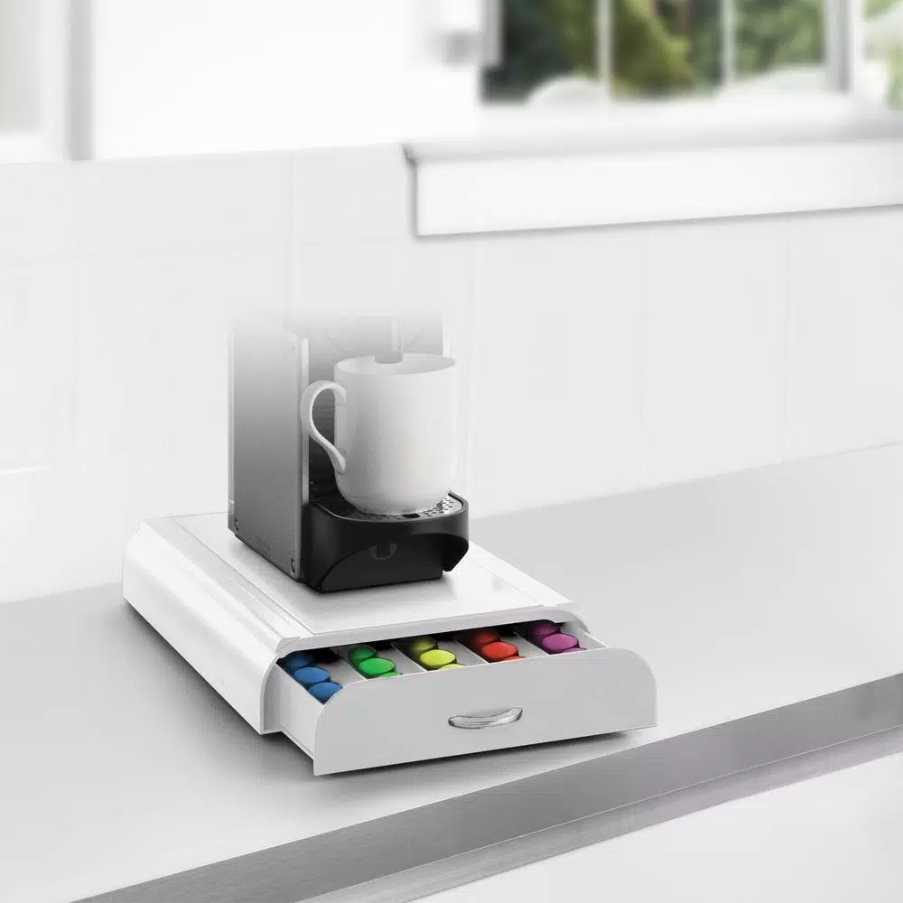 Coffee Makers Mind Reader Anchor 50-Capacity White Nespresso Coffee Capsule Drawer 2 Coffee Makers Mind Reader Anchor 50-Capacity White Nespresso Coffee Capsule Drawer - Image 2