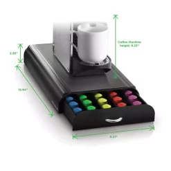 Coffee Makers Mind Reader Anchor 50-Capacity Black Nespresso Capsule Storage Drawer -MegaChef Sales Shop mind reader coffee accessories nestry01 blk 44 1000