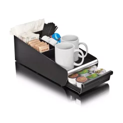 Coffee Makers Mind Reader Vesta Coffee 18-Capacity Condiment Organizer With K-Cup Storage Drawer -MegaChef Sales Shop mind reader coffee accessories org01 blk 76 1000