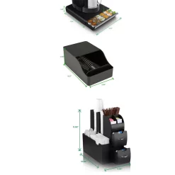 Coffee Makers Mind Reader Coffee/Condiment Organizer With Drawer For 36 K-Cups & Sleeve Dispenser, Black 13 Coffee Makers Mind Reader Coffee/Condiment Organizer With Drawer For 36 K-Cups & Sleeve Dispenser, Black -MegaChef Sales Shop mind reader coffee accessories sledcad26 blk 76 1000