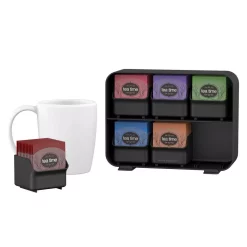 Coffee Makers Mind Reader Clutch 6-Drawer 90-Bag Black Tea Bag Holder -MegaChef Sales Shop mind reader coffee accessories stborg blk 1f 1000