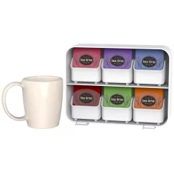 Coffee Makers Mind Reader Clutch 6-Drawer 90-Bag White Tea Bag Holder -MegaChef Sales Shop mind reader coffee accessories stborg wht 44 1000