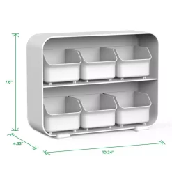 Coffee Makers Mind Reader Clutch 6-Drawer 90-Bag White Tea Bag Holder -MegaChef Sales Shop mind reader coffee accessories stborg wht fa 1000