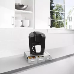 Coffee Makers Mind Reader 36 Capacity K-Cup, Dolce Gusto, CBTL, Verismo, Single Serve Coffee Pod Holder Drawer, Silver -MegaChef Sales Shop mind reader coffee accessories tray6 sil 31 1000
