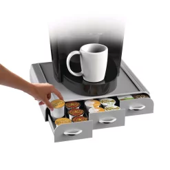 Coffee Makers Mind Reader 36 Capacity K-Cup, Dolce Gusto, CBTL, Verismo, Single Serve Coffee Pod Holder Drawer, Silver -MegaChef Sales Shop mind reader coffee accessories tray6 sil 4f 1000