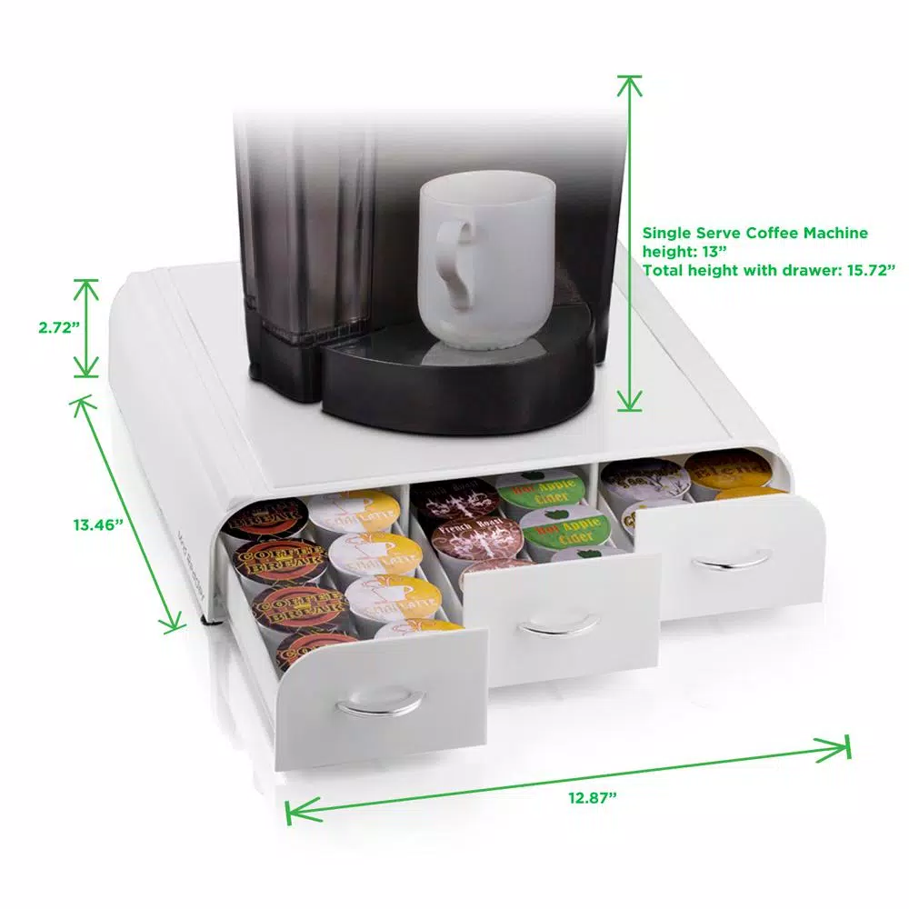 Coffee Makers Mind Reader Anchor 36-Capacity White K-Cup Storage Drawer 4 Coffee Makers Mind Reader Anchor 36-Capacity White K-Cup Storage Drawer - Image 4