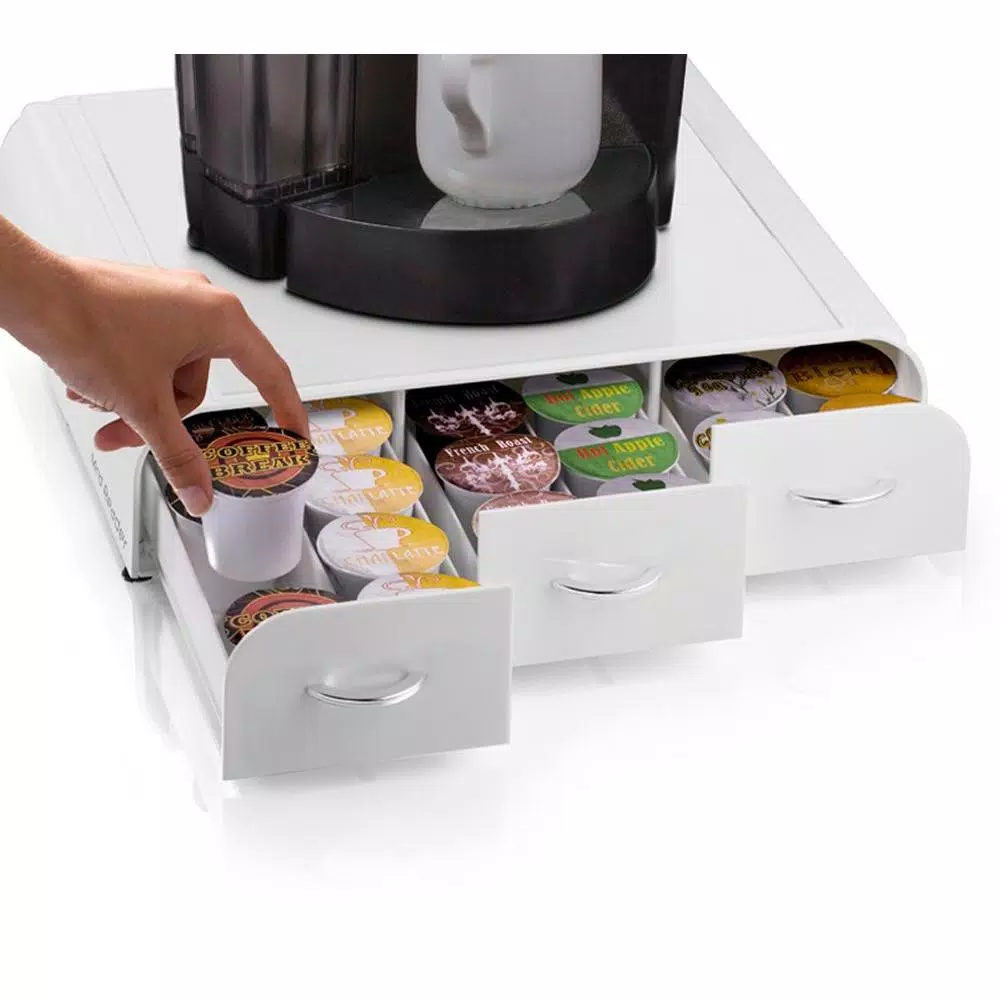 Coffee Makers Mind Reader Anchor 36-Capacity White K-Cup Storage Drawer 2 Coffee Makers Mind Reader Anchor 36-Capacity White K-Cup Storage Drawer - Image 2