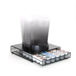 Coffee Makers Mind Reader Bam 36-Capacity Metal Mesh Coffee Pod Drawer In Black -MegaChef Sales Shop mind reader coffee accessories trymesh blk 44 1000