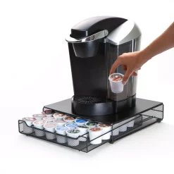 Coffee Makers Mind Reader Bam 36-Capacity Metal Mesh Coffee Pod Drawer In Black -MegaChef Sales Shop mind reader coffee accessories trymesh blk 76 1000