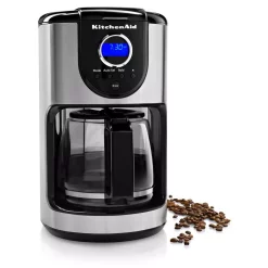 Coffee Makers KitchenAid 12-Cup Onyx Black Drip Coffee Maker With Glass Carafe -MegaChef Sales Shop onyx black kitchenaid drip coffee makers kcm111ob 40 1000