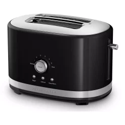 Toasters KitchenAid 2-Slice Onyx Black Wide Slot Toaster With Crumb Tray -MegaChef Sales Shop onyx black kitchenaid pop up toasters kmt2116ob 4f 1000