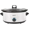 Cookers Brentwood Appliances Diamond 7 Qt. Pearl Slow Cooker With Tempered Glass Lid