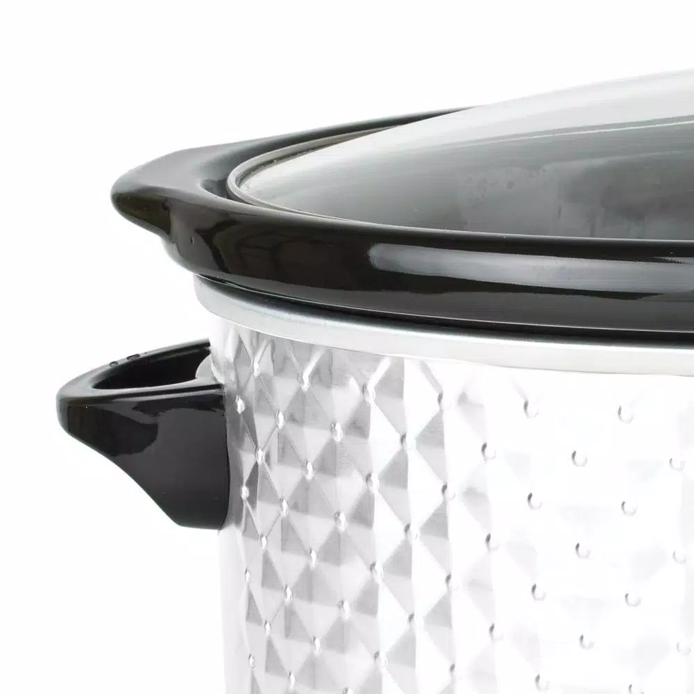 Cookers Brentwood Appliances Diamond 7 Qt. Pearl Slow Cooker With Tempered Glass Lid 2 Cookers Brentwood Appliances Diamond 7 Qt. Pearl Slow Cooker With Tempered Glass Lid - Image 2