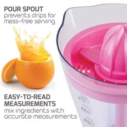 Juicers Ovente 34 Oz. Pink Electric Citrus Juicer 2 Auto-Reversing Cones Capacity, Pressure-Activated, Strainer, Pulp Control 11 Juicers Ovente 34 Oz. Pink Electric Citrus Juicer 2 Auto-Reversing Cones Capacity, Pressure-Activated, Strainer, Pulp Control -MegaChef Sales Shop pink ovente juicers je1034p 44 1000