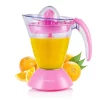 Juicers Ovente 34 Oz. Pink Electric Citrus Juicer 2 Auto-Reversing Cones Capacity, Pressure-Activated, Strainer, Pulp Control
