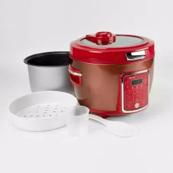 Cookers AROMA 20-Cup Red Rice Cooker With Glass Lid -MegaChef Sales Shop red aroma rice cookers arc 1230r 1f 1000