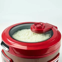 Cookers AROMA 20-Cup Red Rice Cooker With Glass Lid -MegaChef Sales Shop red aroma rice cookers arc 1230r 44 1000
